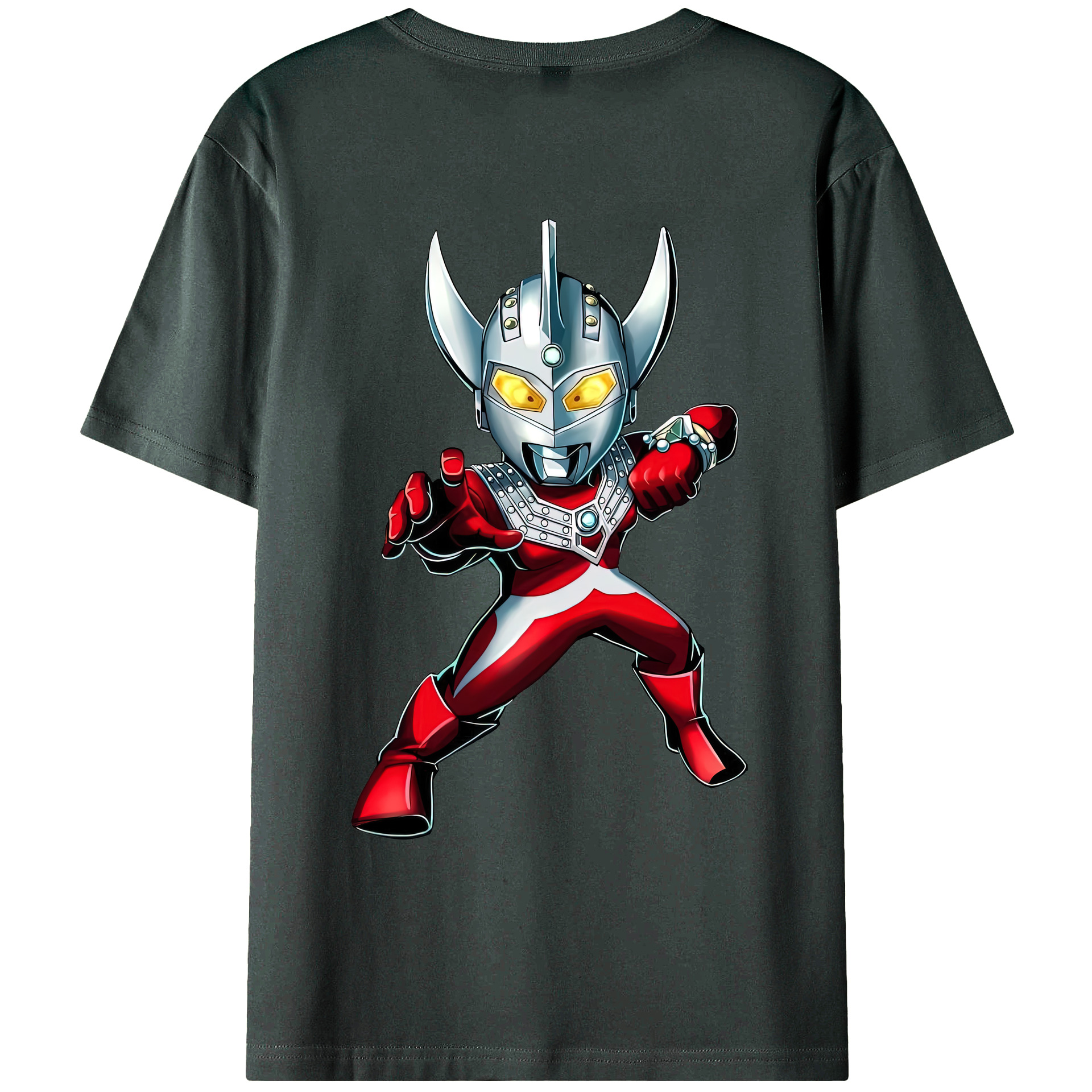 （画像用） ウルトラマン Ultraman 綿100％ メンズ半袖Tシャツ（バックプリント） 通気性